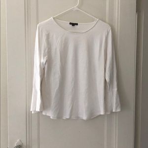 White bell sleeved J. Crew top